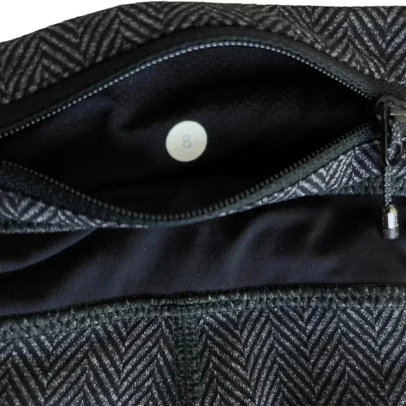 Lululemon Run: Inspire Crop II  Black/Quilt Leggings Size 8 - Picture 7 of 10